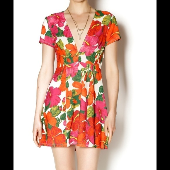Show Me Your MuMu Hawaiian IBIZA DRESS Floral Size XSmall - Picture 1 of 11